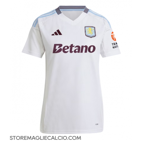 Aston Villa Maglia Gara Trasferta Repliche 2024-25 Donna Maniche Corte Aston Villa Maglia Gara Trasferta Repliche 2024-25 Donna Maniche Corte